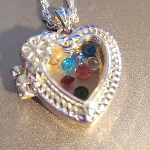 Necklace, Floating Birthstone Gems, Hangs 10"